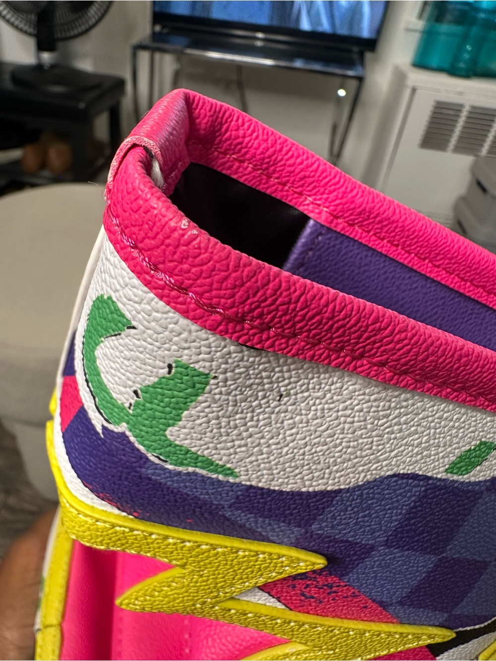 Sprayground Limited Edition Shark Mouth Tote Bag Neon Pink Green Purple NWT - Picture 11 of 12